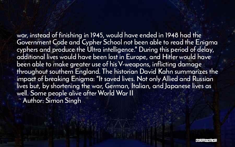 World At War German Quotes By Simon Singh