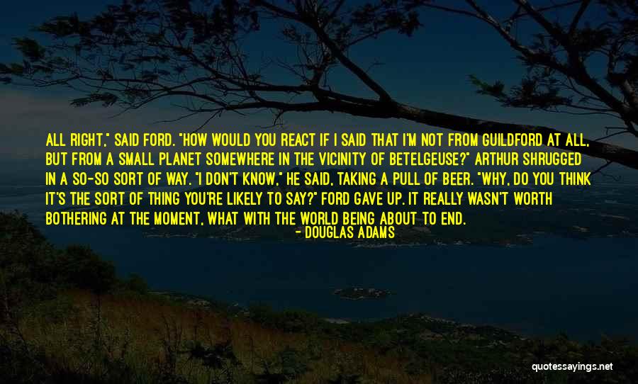 World Being So Small Quotes By Douglas Adams World Being So Small Quotes By Douglas Adams