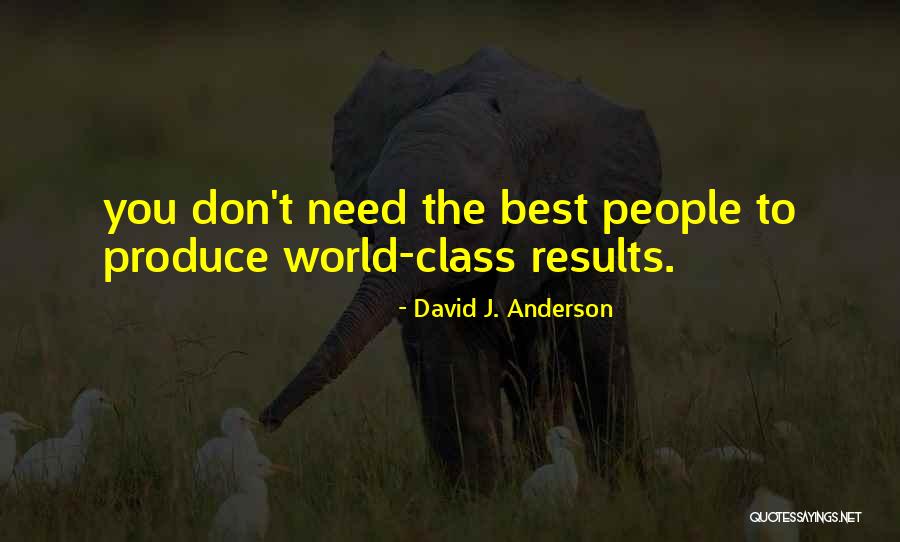 World Class People Quotes By David J. Anderson World Class People Quotes By David J. Anderson