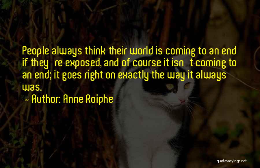 World Coming To An End Quotes By Anne Roiphe