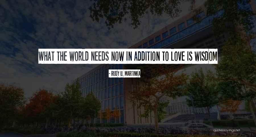 World Needs Love Quotes By Rudy U. Martinka