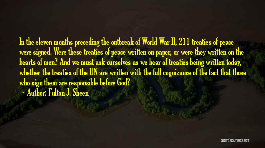 World War Peace Quotes By Fulton J. Sheen