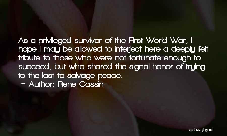 World War Peace Quotes By Rene Cassin