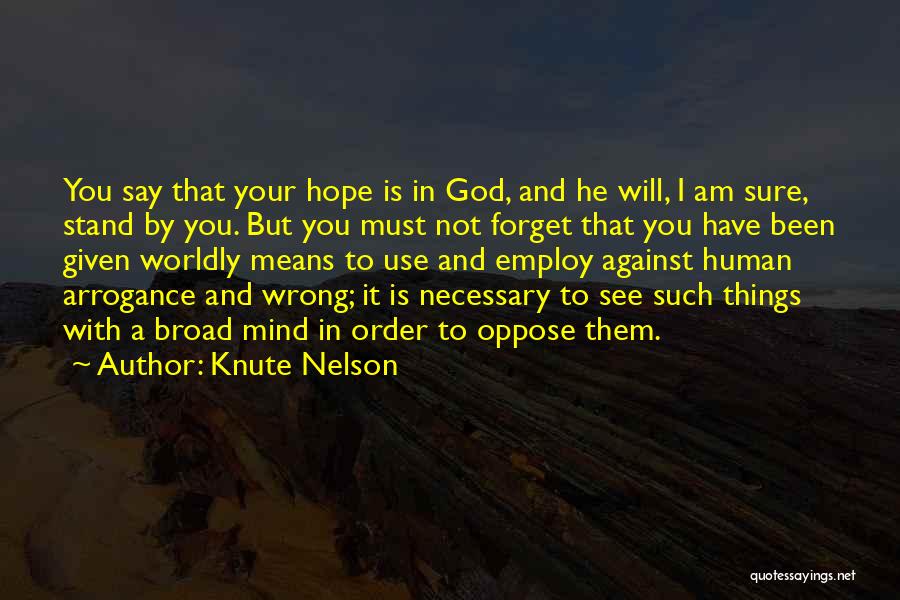 Worldly Things Quotes By Knute Nelson