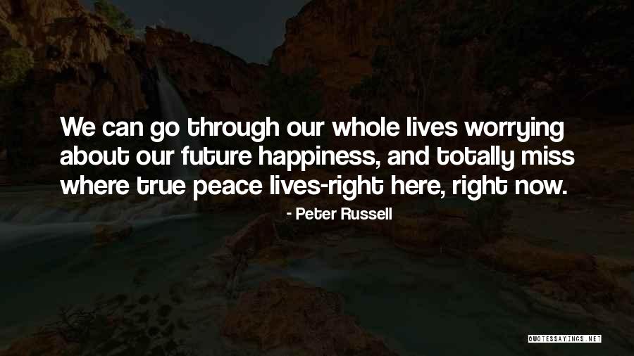 Worrying About Future Quotes By Peter Russell