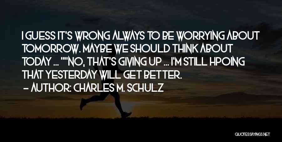 Worrying About The Wrong Things Quotes By Charles M. Schulz