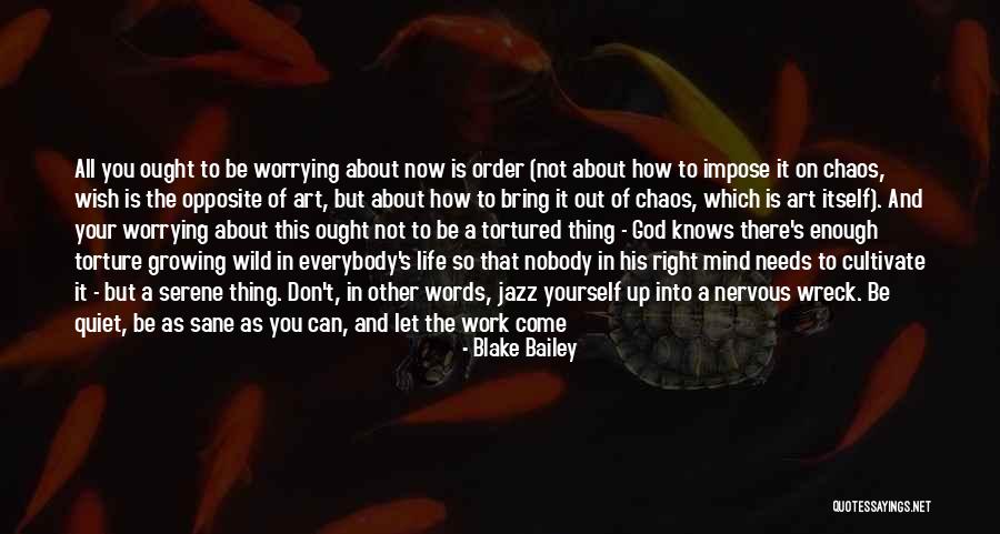 Worrying And God Quotes By Blake Bailey