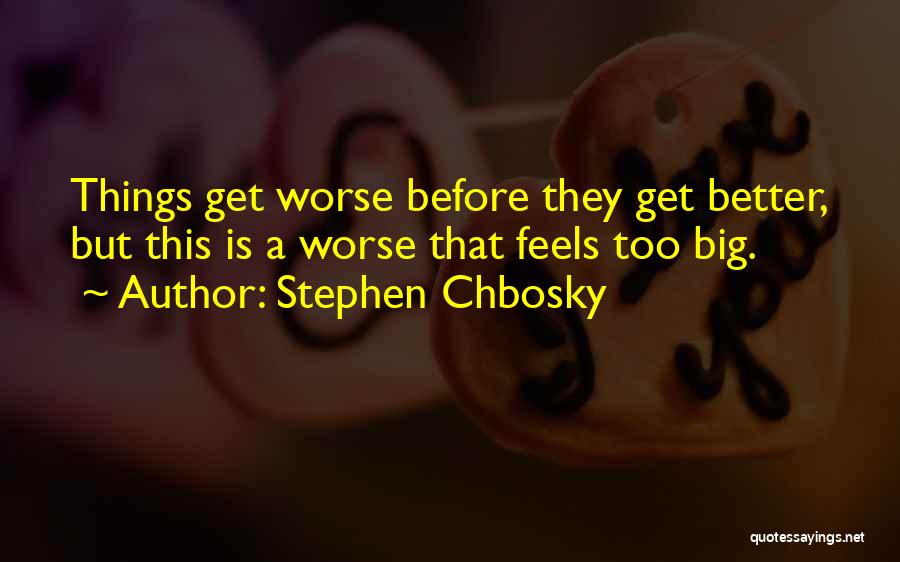 Worse Before It Gets Better Quotes By Stephen Chbosky