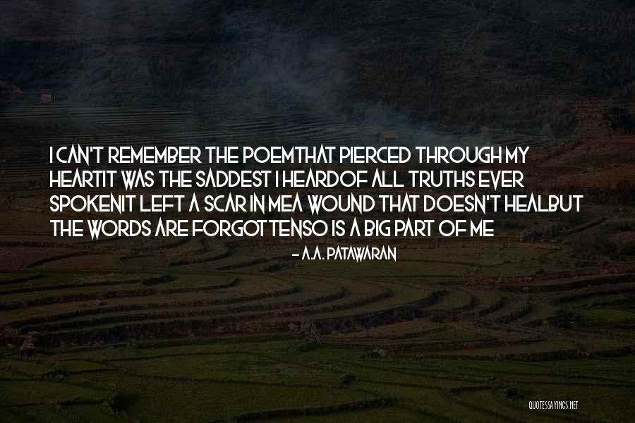 Wound Scar Quotes By A.A. Patawaran