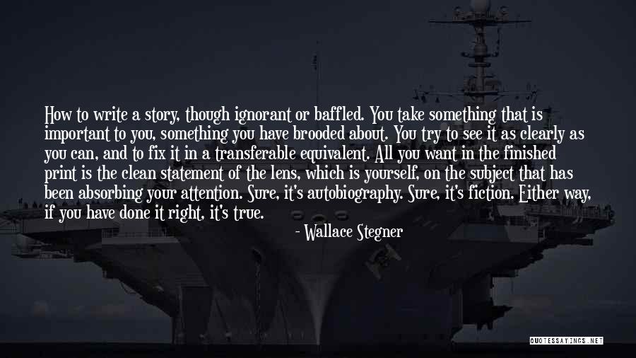 Write Something About Yourself Quotes By Wallace Stegner