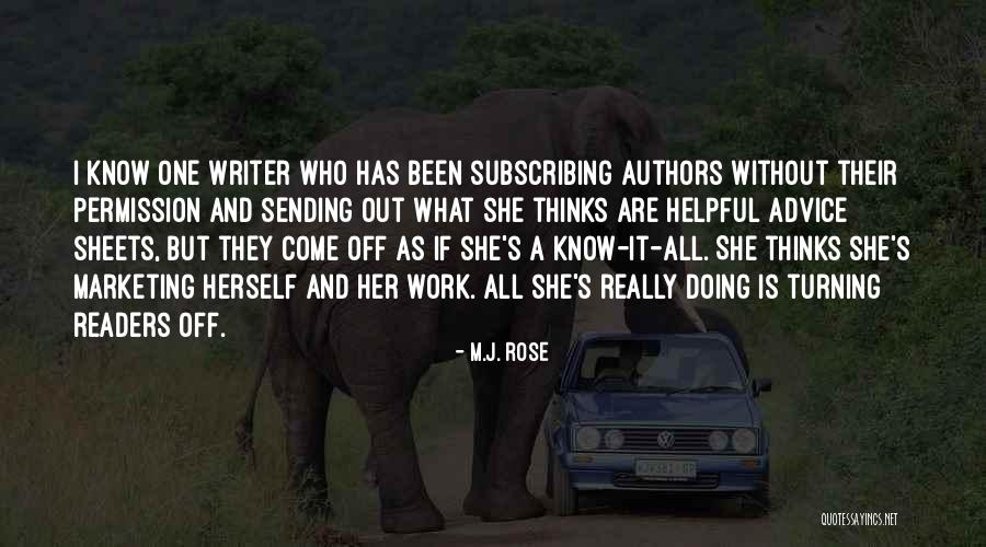 Writer S Advice Quotes By M.J. Rose