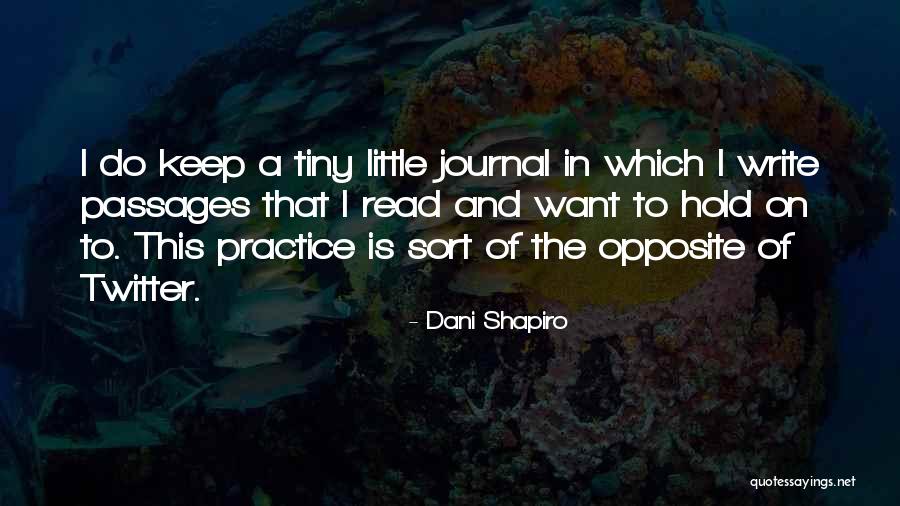 Writing A Journal Quotes By Dani Shapiro