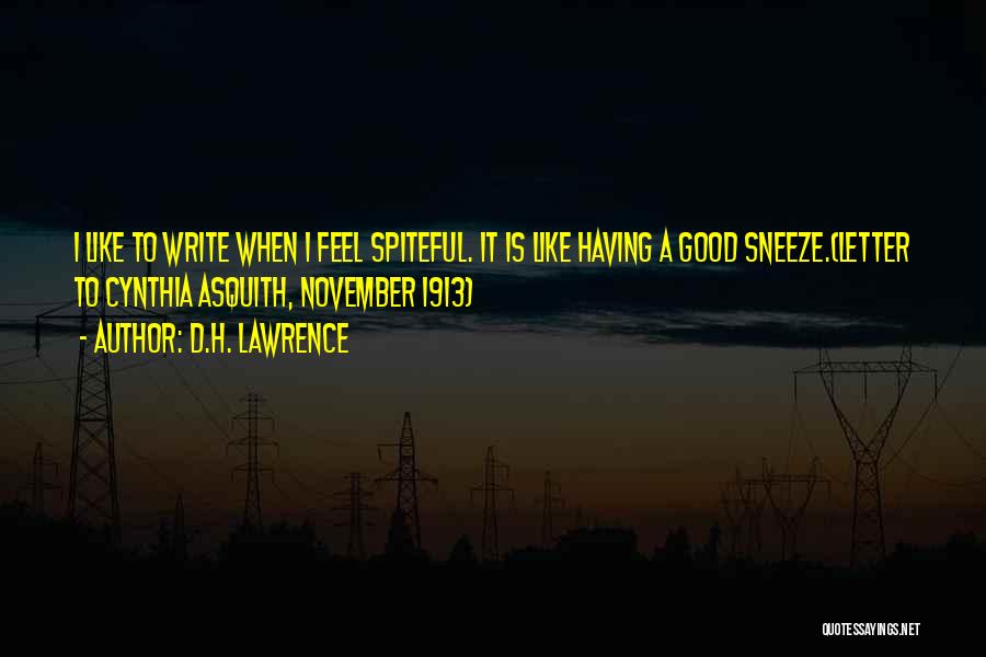 Writing A Letter Quotes By D.H. Lawrence