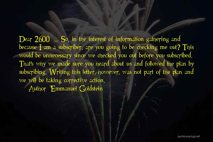 Writing A Letter Quotes By Emmanuel Goldstein