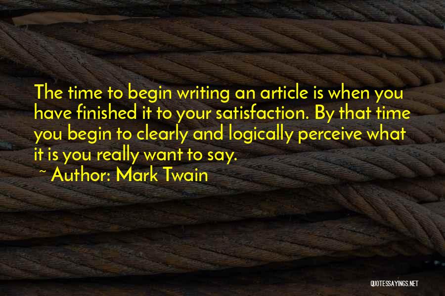Writing An Article Quotes By Mark Twain