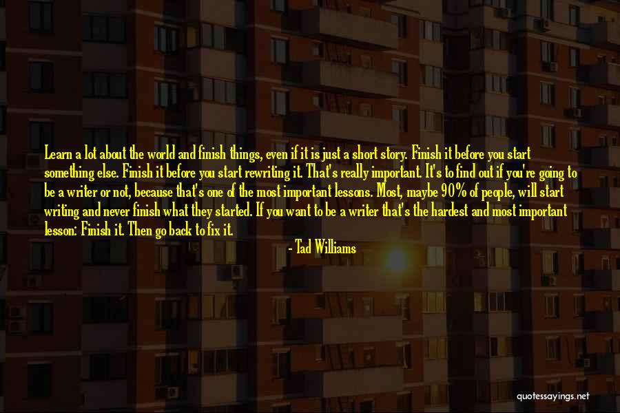 Writing Lesson Quotes By Tad Williams Writing Lesson Quotes By Tad Williams