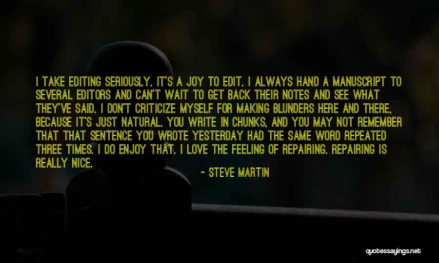 Writing Love Notes Quotes By Steve Martin