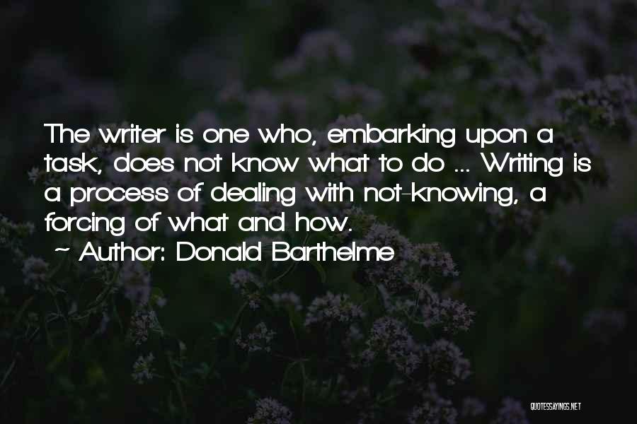 Writing Process Quotes By Donald Barthelme