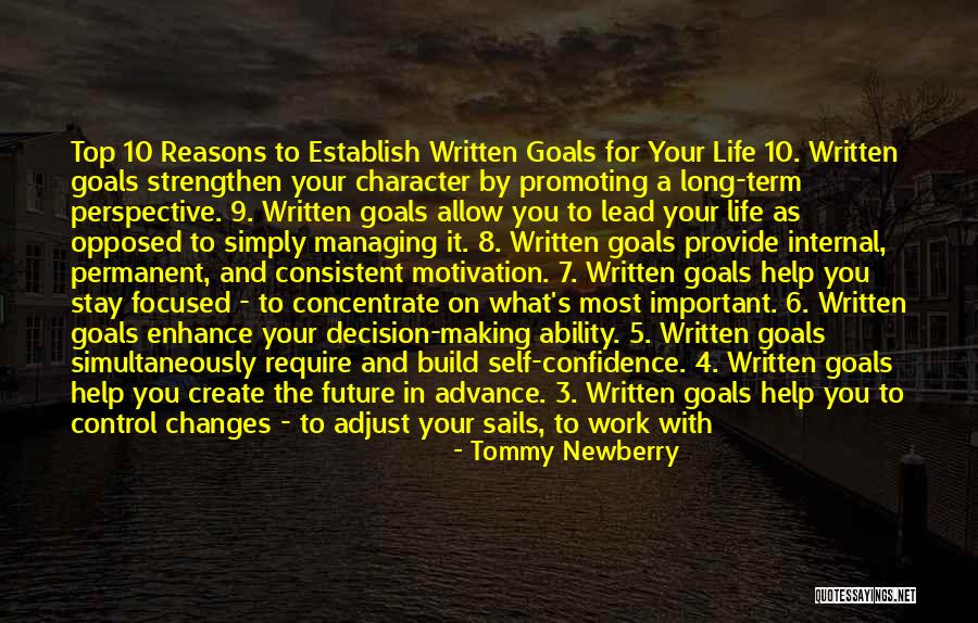 Written Goals Quotes By Tommy Newberry Written Goals Quotes By Tommy Newberry