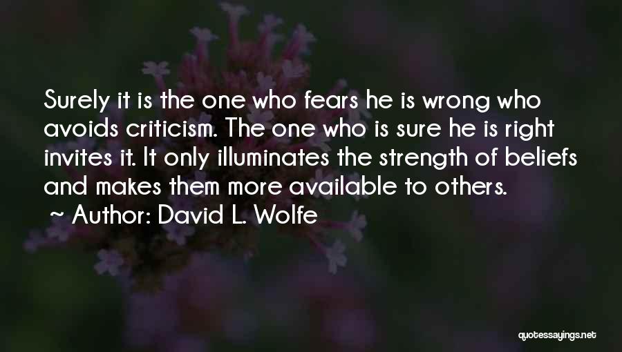 Wrong Beliefs Quotes By David L. Wolfe