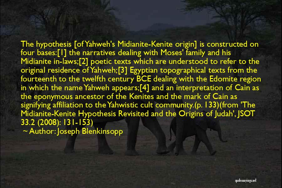 Yahweh Quotes By Joseph Blenkinsopp