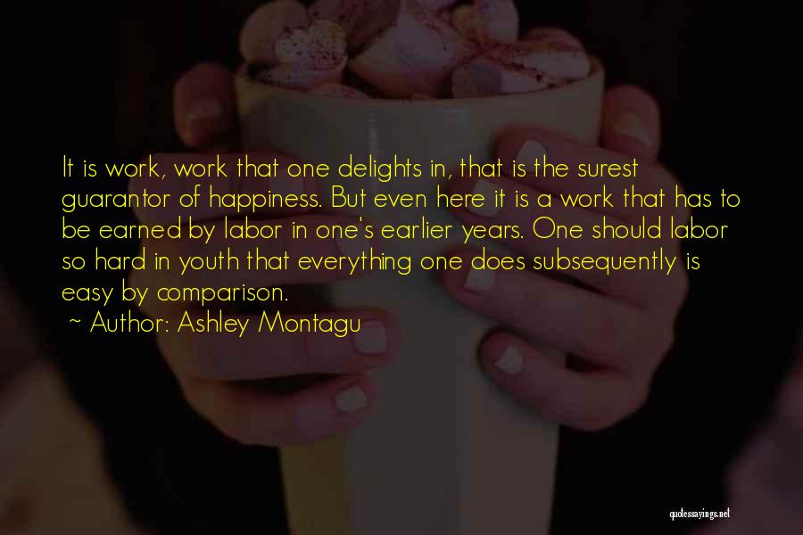 Years Of Hard Work Quotes By Ashley Montagu