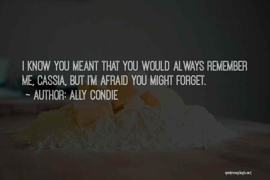 You Always Forget Me Quotes By Ally Condie