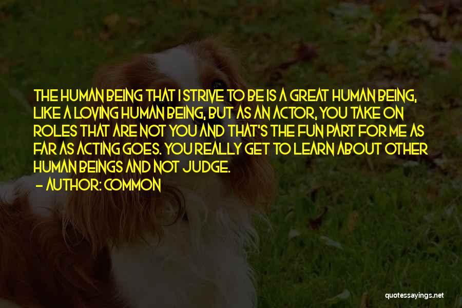 You Are A Great Human Being Quotes By Common