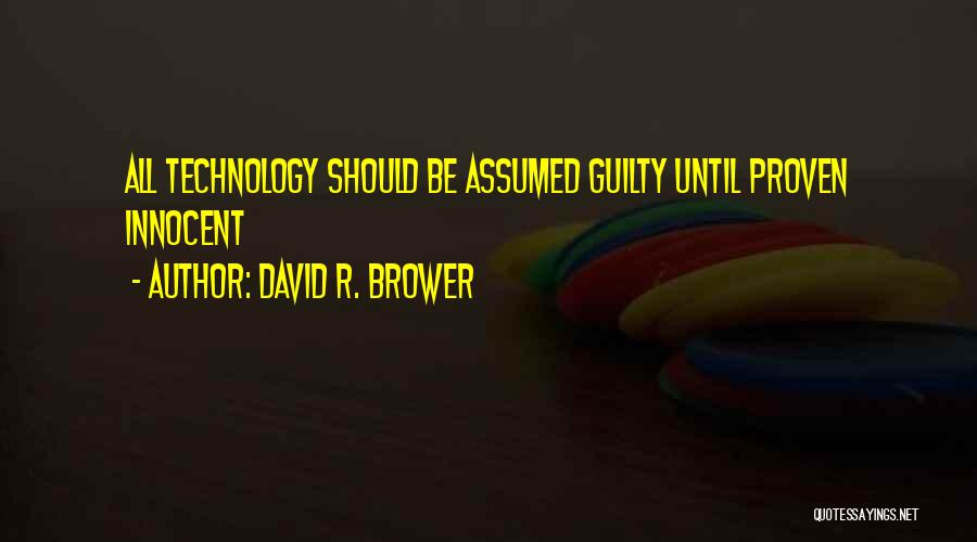 You Are Innocent Until Proven Guilty Quotes By David R. Brower