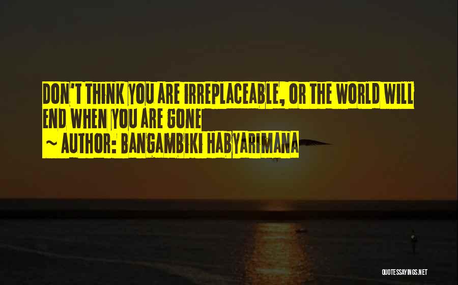 You Are Irreplaceable Quotes By Bangambiki Habyarimana