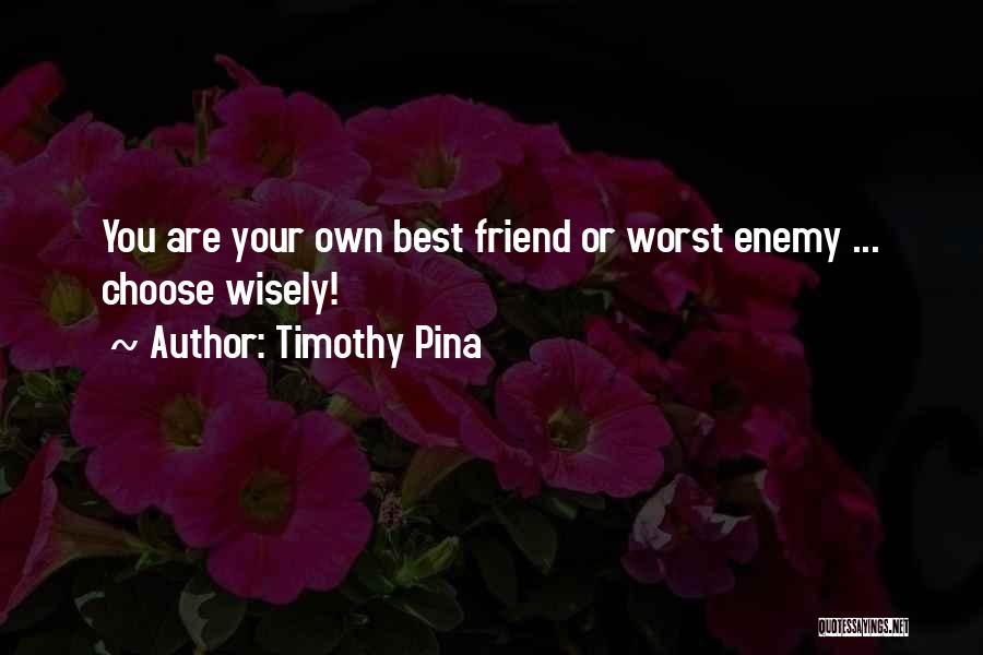 You Are Your Own Worst Enemy Quotes By Timothy Pina