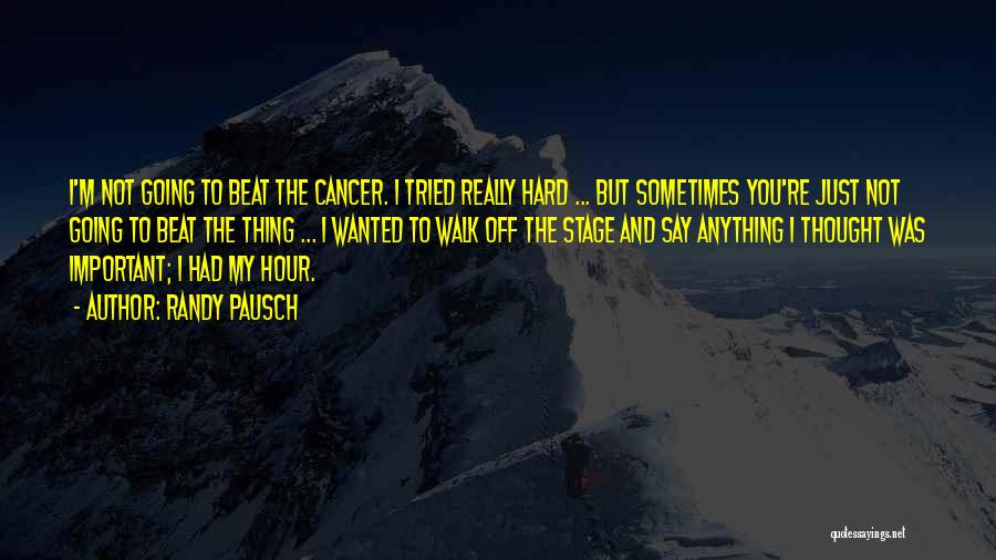 You Beat Cancer Quotes By Randy Pausch