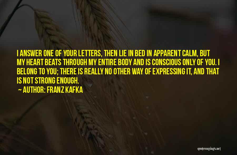 You Belong In My Heart Quotes By Franz Kafka