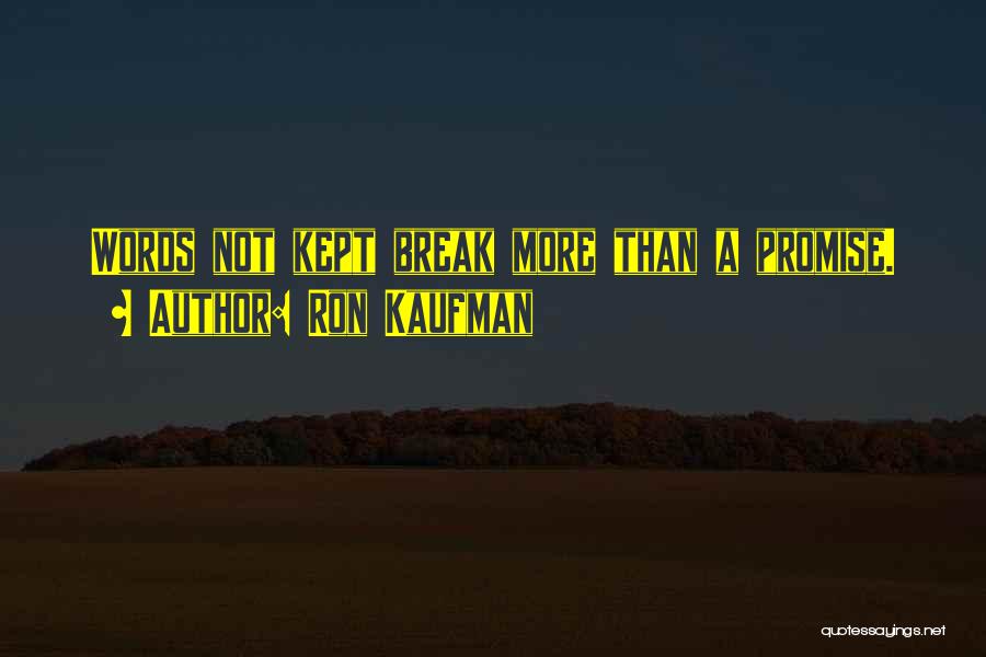 You Break My Promise Quotes By Ron Kaufman