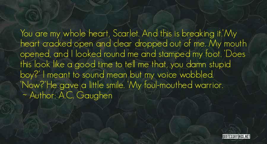 You Breaking My Heart Quotes By A.C. Gaughen You Breaking My Heart Quotes By A.C. Gaughen