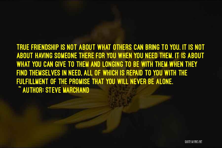 You Can Never Be Alone Quotes By Steve Marchand