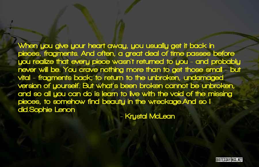 You Can Never Get Back Time Quotes By Krystal McLean You Can Never Get Back Time Quotes By Krystal McLean
