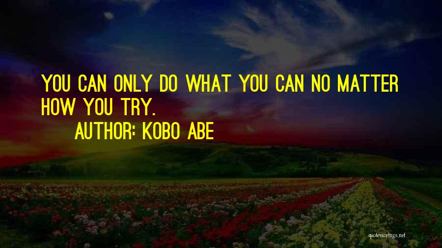 You Can Only Do What You Can Do Quotes By Kobo Abe