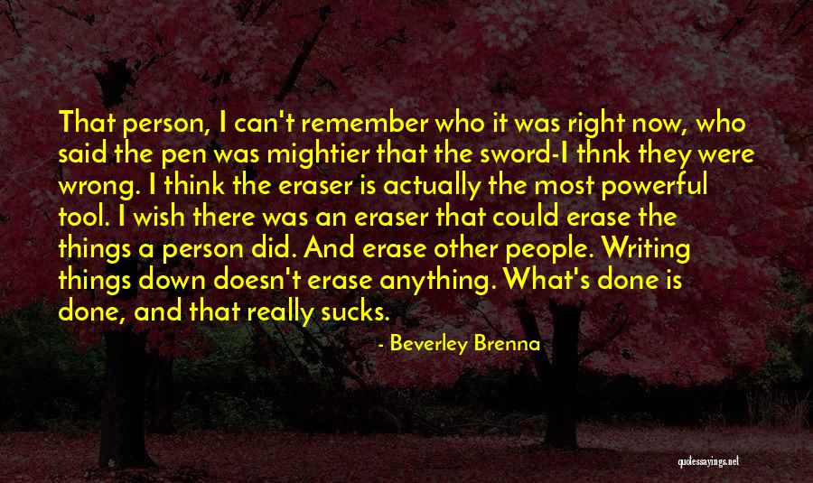 You Can't Erase The Past Quotes By Beverley Brenna