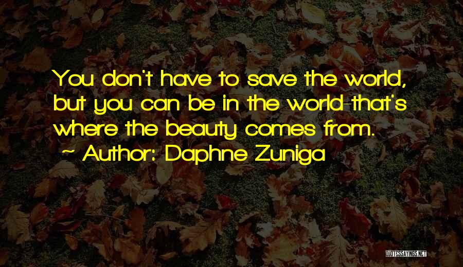 You Can't Save The World Quotes By Daphne Zuniga