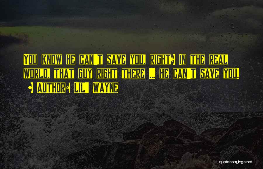 You Can't Save The World Quotes By Lil' Wayne