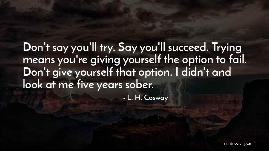 You Can't Succeed If You Don't Try Quotes By L. H. Cosway You Can't Succeed If You Don't Try Quotes By L. H. Cosway