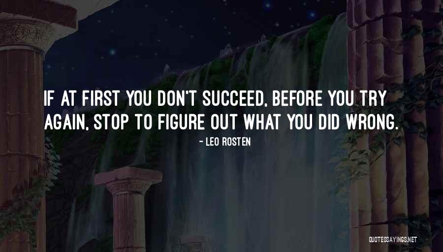 You Can't Succeed If You Don't Try Quotes By Leo Rosten You Can't Succeed If You Don't Try Quotes By Leo Rosten