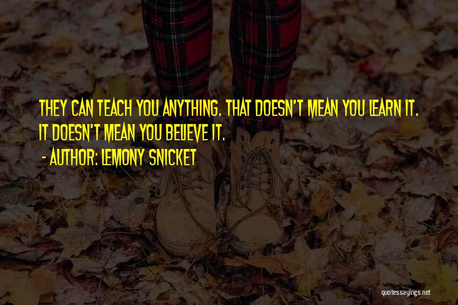 You Can't Teach Quotes By Lemony Snicket