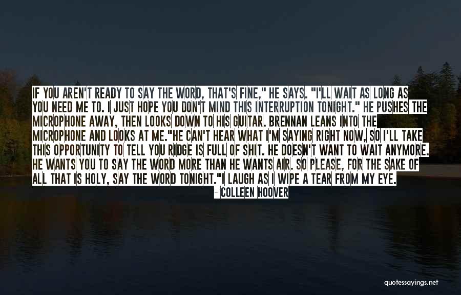 You Can't Wait Quotes By Colleen Hoover