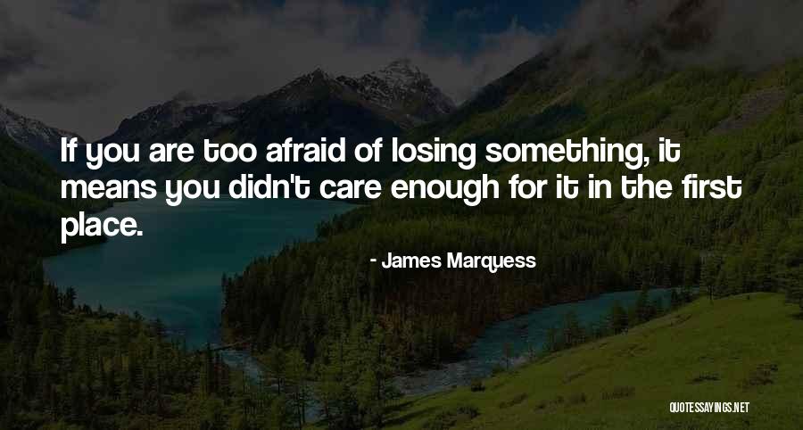 You Didn't Care Quotes By James Marquess