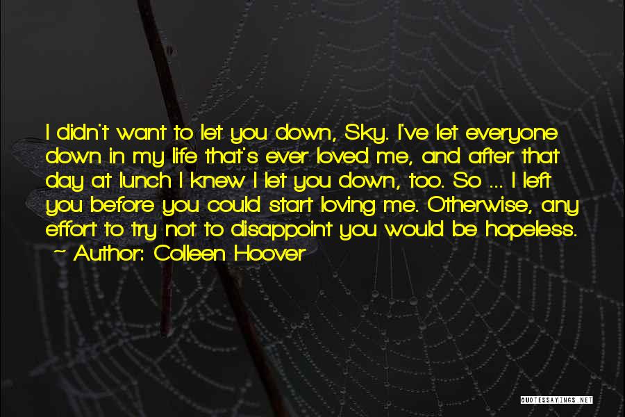 You Didn't Let Me Down Quotes By Colleen Hoover