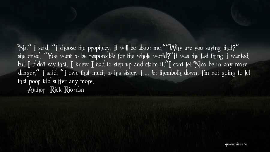 You Didn't Let Me Down Quotes By Rick Riordan