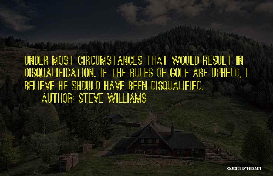 You Disqualified Quotes By Steve Williams