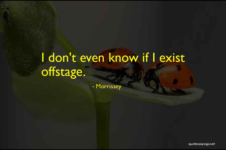 You Don't Even Know I Exist Quotes By Morrissey You Don't Even Know I Exist Quotes By Morrissey